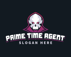 Grim Reaper Gaming Skull Avatar logo design