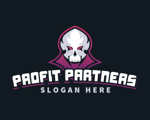 Grim Reaper Gaming Skull Avatar logo design