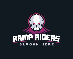 Grim Reaper Gaming Skull Avatar logo design