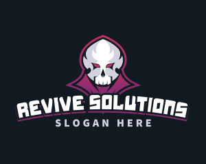 Grim Reaper Gaming Skull Avatar logo design