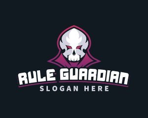 Grim Reaper Gaming Skull Avatar logo design