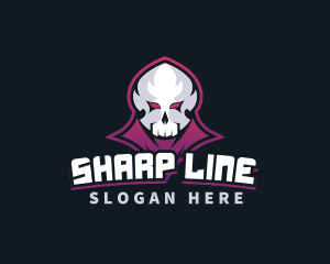 Grim Reaper Gaming Skull Avatar logo design