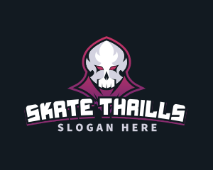 Grim Reaper Gaming Skull Avatar logo design