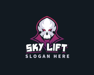 Grim Reaper Gaming Skull Avatar logo design