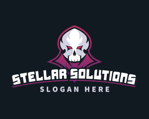 Grim Reaper Gaming Skull Avatar logo design