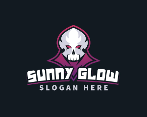 Grim Reaper Gaming Skull Avatar logo design