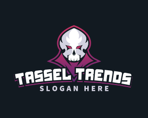 Grim Reaper Gaming Skull Avatar logo design