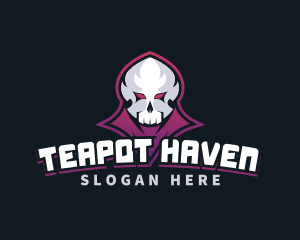 Grim Reaper Gaming Skull Avatar logo design