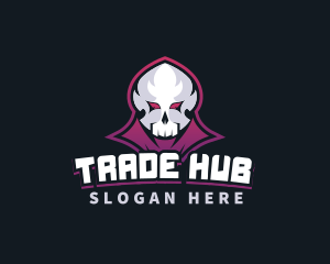 Grim Reaper Gaming Skull Avatar logo design