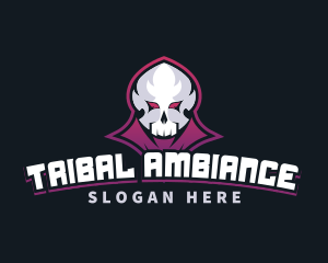 Grim Reaper Gaming Skull Avatar logo design