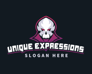 Grim Reaper Gaming Skull Avatar logo design