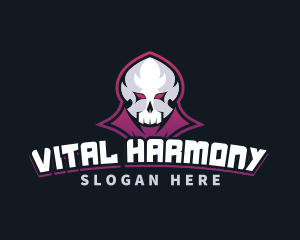 Grim Reaper Gaming Skull Avatar logo design