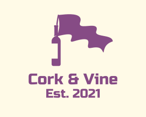 Purple Bottle Flag  logo design