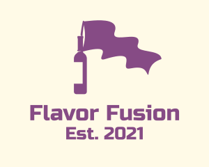 Purple Bottle Flag  logo design