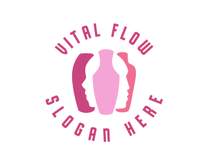 Pink Vase Face logo design