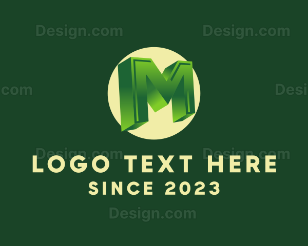 3D Circular Letter M Logo