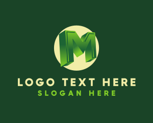 3D Circular Letter M logo