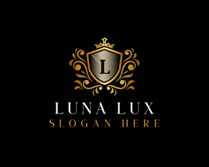 Shield Luxe Crown logo design