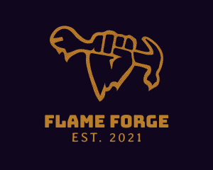 Tool Hand Flame Mechanic logo design