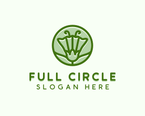 Green Flower Circle logo design