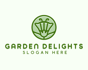 Green Flower Circle logo design