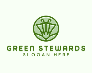 Green Flower Circle logo design