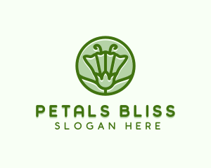 Green Flower Circle logo design