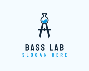 Laboratory Flask Compass logo design