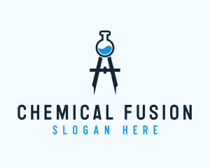 Laboratory Flask Compass logo design