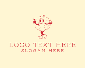 Retro Burger Waitress logo