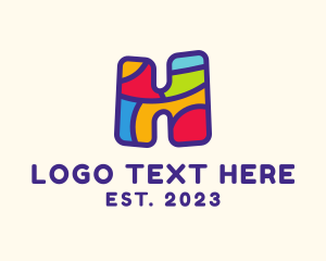 Cute Puzzle Letter H logo
