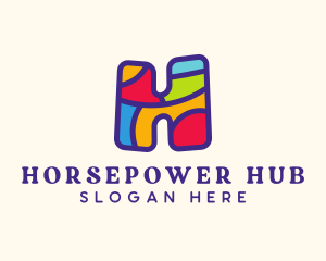 Cute Puzzle Letter H logo design