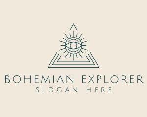 Bohemian Tarot Pyramid Eye  logo design