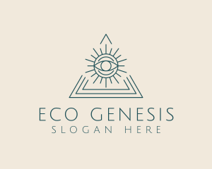 Bohemian Tarot Pyramid Eye  logo design