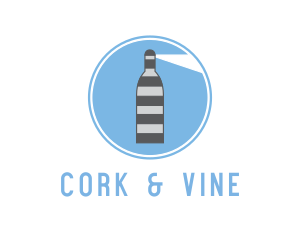 Striped Bottle Lighthouse logo design