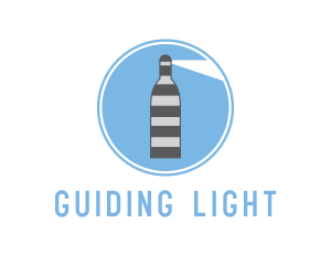 Striped Bottle Lighthouse logo design