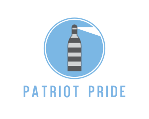 Striped Bottle Lighthouse logo design