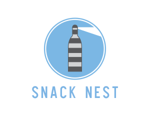 Striped Bottle Lighthouse logo design