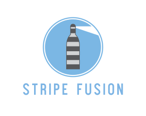 Striped Bottle Lighthouse logo design