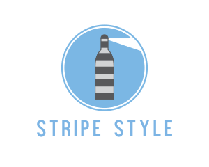 Striped Bottle Lighthouse logo design