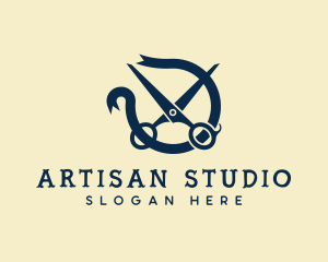 Ribbon Sewing Cutter logo design