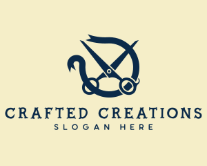 Ribbon Sewing Cutter logo design