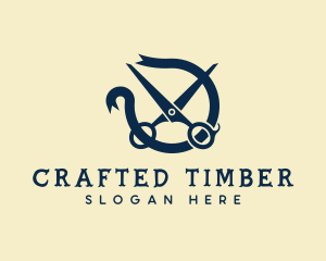 Ribbon Sewing Cutter logo design