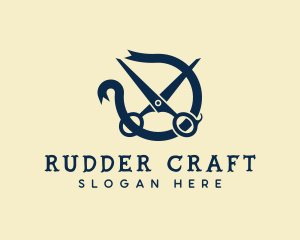 Ribbon Sewing Cutter logo design