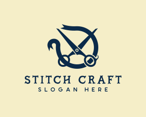 Ribbon Sewing Cutter logo design