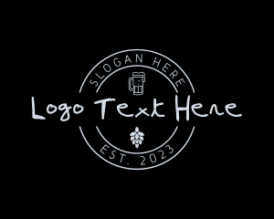 Retro Hipster Beer Brand logo