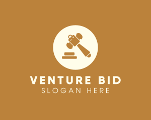 Auction Bid Shopping Bag logo design