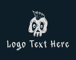 Gray Mohawk Skull logo