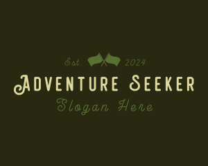 Camping Flag Adventure logo design