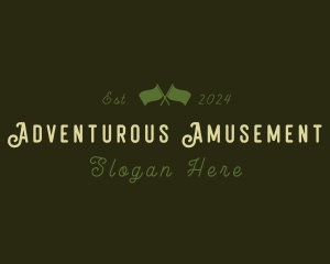 Camping Flag Adventure logo design